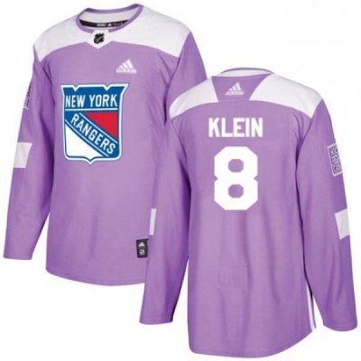 Youth Adidas New York Rangers 8 Kevin Klein Authentic Purple Fights Cancer Practice NHL Jersey