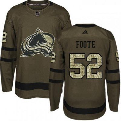 Youth Adidas Colorado Avalanche 52 Adam Foote Authentic Green Salute to Service NHL Jersey