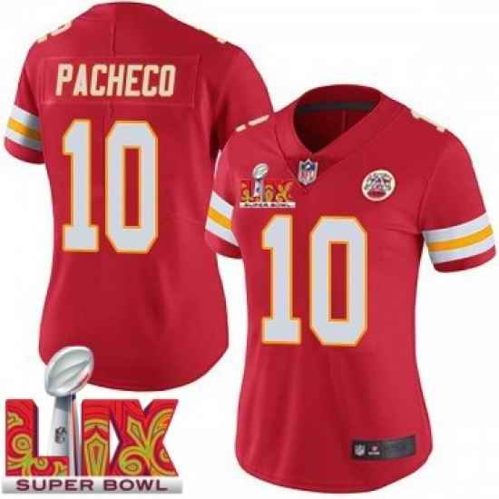 Women Kansas City Chiefs Isiah Pacheco #10 Red 2024 2025 Super Bowl LIX F U S E Stitched Jersey