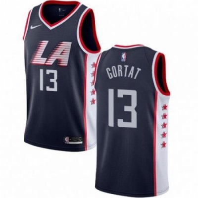 Mens Nike Los Angeles Clippers 13 Marcin Gortat Swingman Navy Blue NBA Jersey City Edition