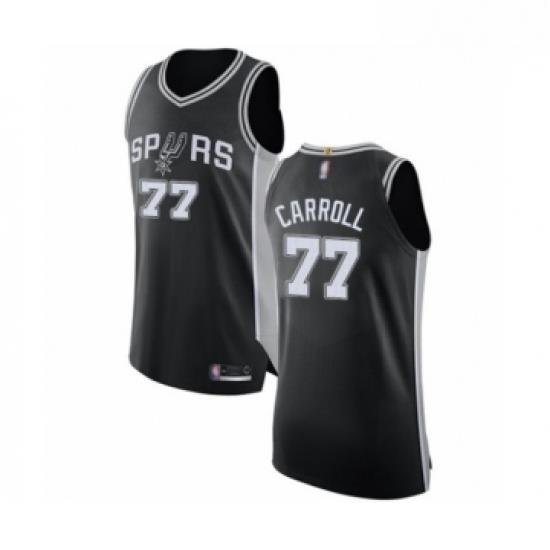 Mens San Antonio Spurs 77 DeMarre Carroll Authentic Black Basketball Jersey Icon Edition