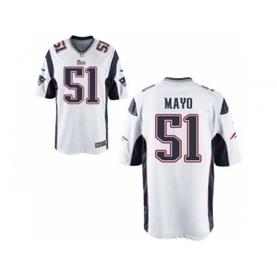 Nike New England Patriots 51 Jerod Mayo White Game NFL Jersey