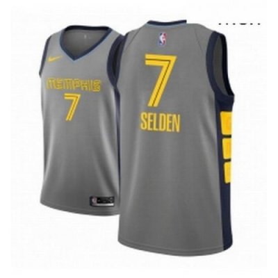 Men NBA 2018 19 Memphis Grizzlies 7 Wayne Selden City Edition Gray Jersey