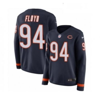 Womens Nike Chicago Bears 94 Leonard Floyd Limited Navy Blue Therma Long Sleeve NFL Jersey