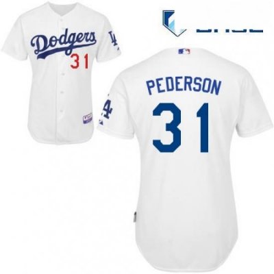 Youth Majestic Los Angeles Dodgers 31 Joc Pederson Authentic White Home Cool Base MLB Jersey