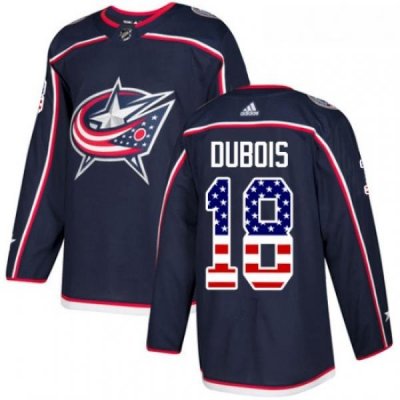 Youth Adidas Columbus Blue Jackets 18 Pierre Luc Dubois Authentic Navy Blue USA Flag Fashion NHL Jersey