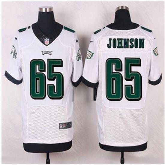 NEW Philadelphia Eagles #65 Lane Johnson White Mens Stitched NFL New Elite Jersey