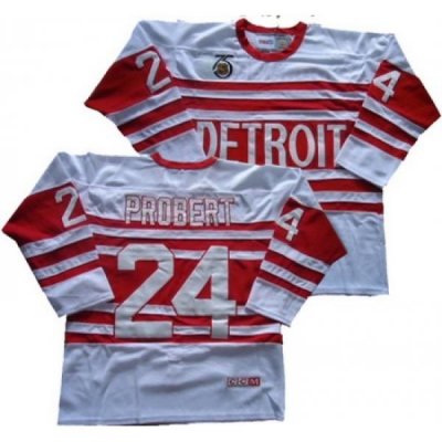 Detroit Red Wings #24 Nick probert white throwback ccm jerseys