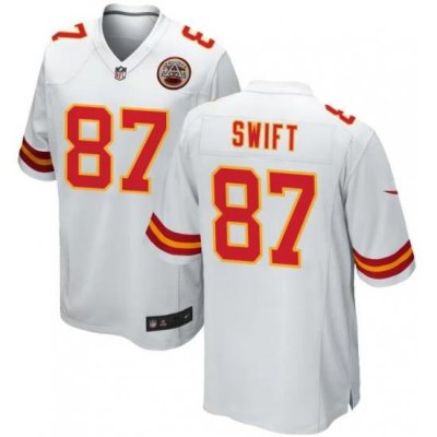 Men Kansas City Chiefs 87 Taylor Swift White 2023 F U S E Vapor Untouchable Limited Stitched Jersey