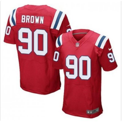 New New England Patriots #90 Malcom Brown Red Alternate Mens Stitched NFL Elite Jersey