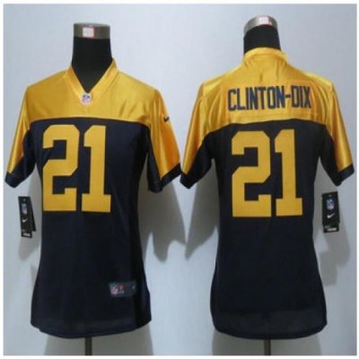 Women new Green Bay Packers #21 Ha Ha Clinton-Dix Navy Blue Alternate Elite Jersey