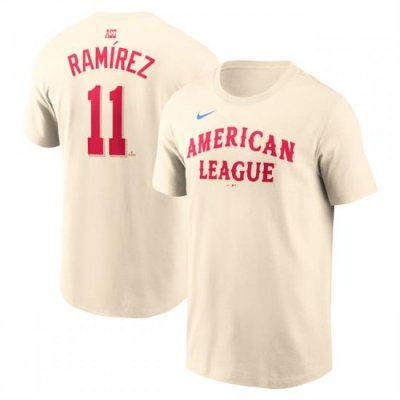 Men American League 11 Jose Ramirez Cream 2024 All Star Name  26 Number T Shirt