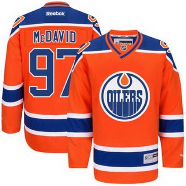 Mens Edmonton Oilers Connor McDavid Reebok Orange Alternate Premier Jersey