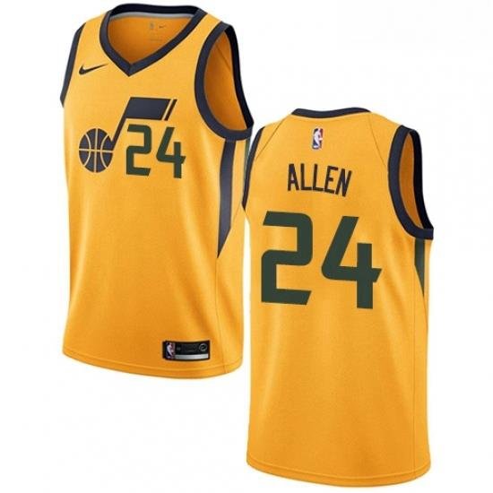 Mens Nike Utah Jazz 24 Grayson Allen Authentic Gold NBA Jersey Statement Edition