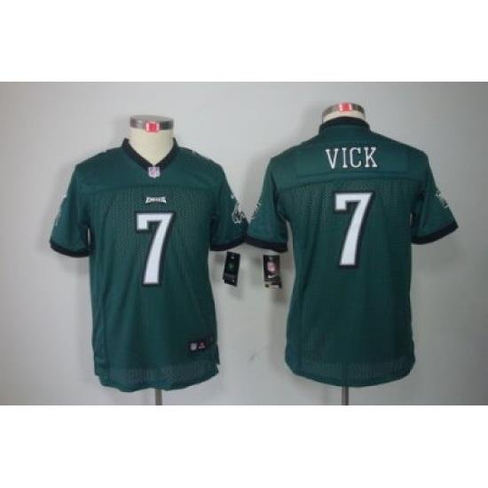 Youth Nike Philadelphia Eagles 7# Michael Vick Green Color[Youth Limited Jerseys]