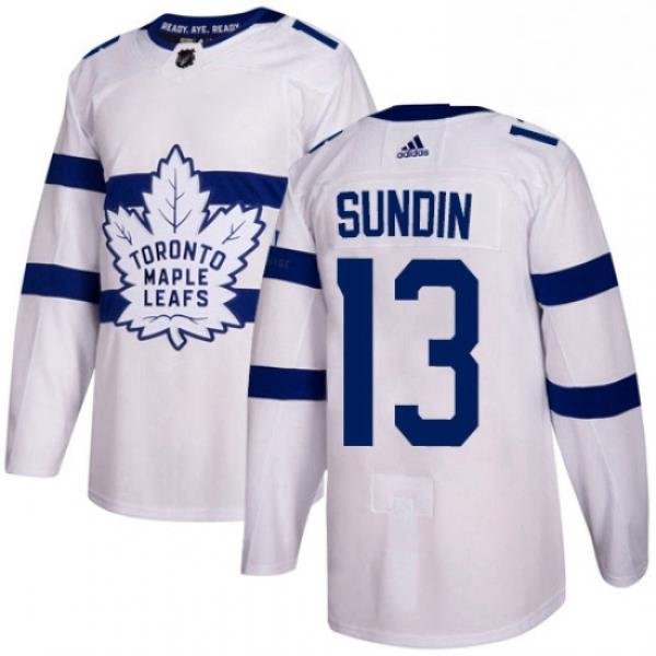 Mens Adidas Toronto Maple Leafs 13 Mats Sundin Authentic White 2018 Stadium Series NHL Jersey