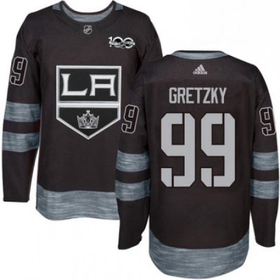 Mens Adidas Los Angeles Kings 99 Wayne Gretzky Authentic Black 1917 2017 100th Anniversary NHL Jersey