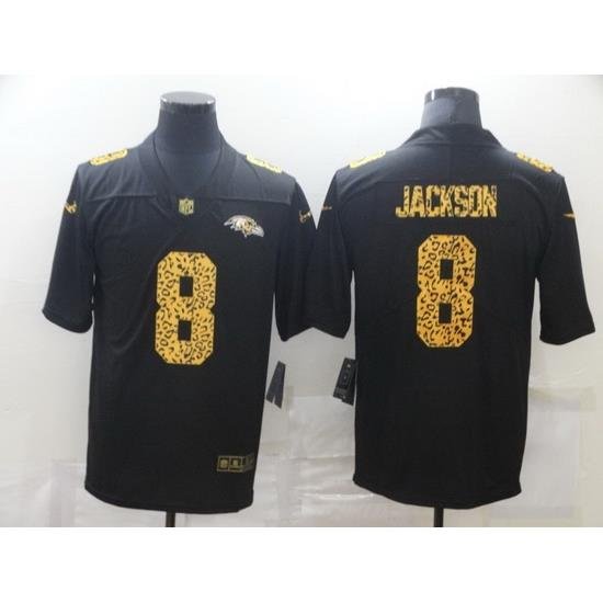 Nike Baltimore Ravens 8 Lamar Jackson Black Leopard Vapor Untouchable Limited Jersey