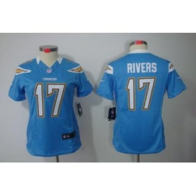 Nike Women San Diego Charger #17 Rivers Light Blue Color[NIKE LIMITED Jersey]