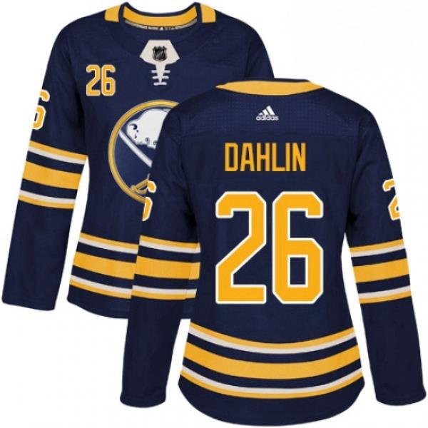 Womens Adidas Buffalo Sabres 26 Rasmus Dahlin Authentic Navy Blue Home NHL Jersey