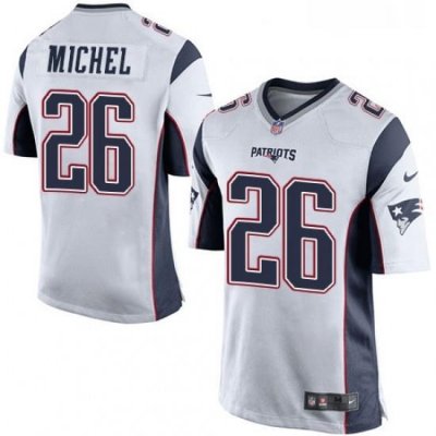 Mens Nike New England Patriots 26 Sony Michel Game White NFL Jersey