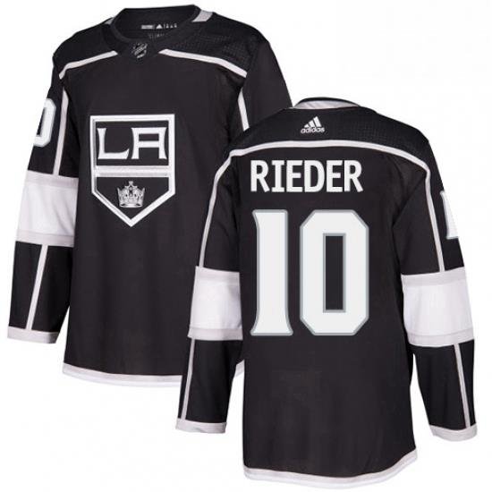 Mens Adidas Los Angeles Kings 10 Tobias Rieder Authentic Black Home NHL Jersey