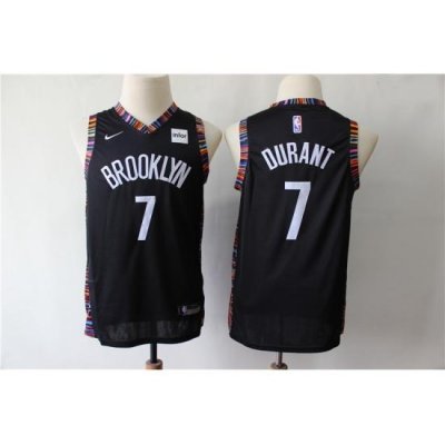 Youth Nets 7 Kevin Durant Black Youth City Edition Nike Swingman Jersey