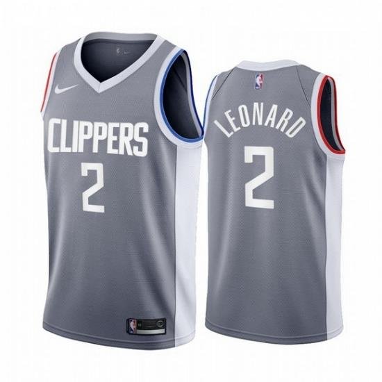 Men Los Angeles Clippers 2 Kawhi Leonard Gray NBA Swingman 2020 21 Earned Edition Jersey