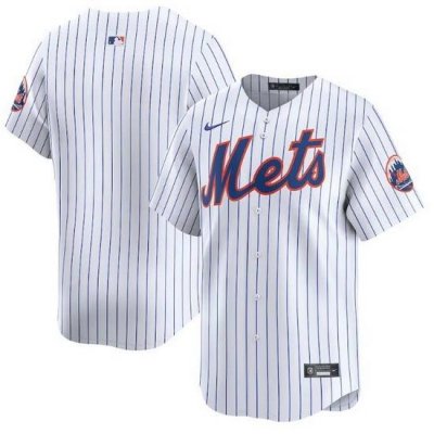 Men NeW York Mets Blank White 2024 Home Limited Stitched Baseball Jersey