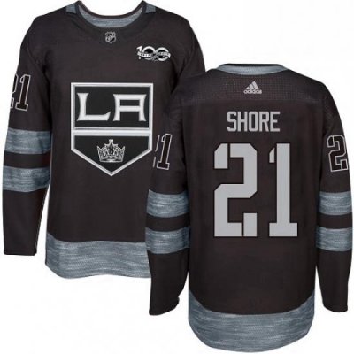 Mens Adidas Los Angeles Kings 21 Nick Shore Premier Black 1917 2017 100th Anniversary NHL Jersey