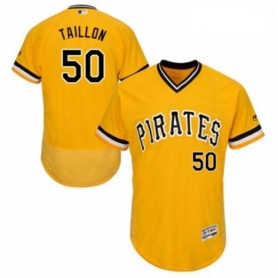 Mens Majestic Pittsburgh Pirates 50 Jameson Taillon Gold Alternate Flex Base Authentic Collection MLB Jersey