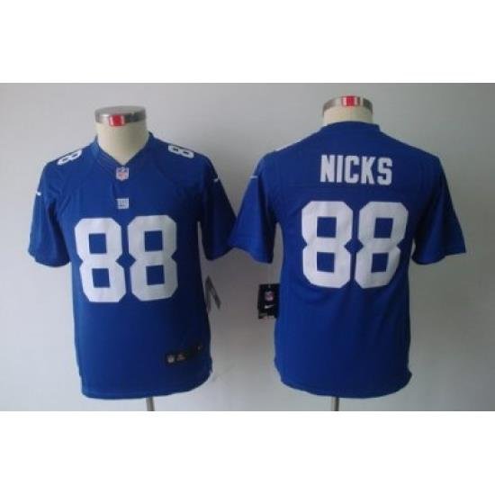 Youth Nike New York Giants 88# Hakeem Nicks Blue Limited Jerseys