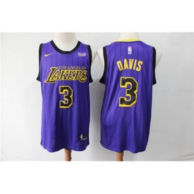 Lakers 3 Anthony Davis Purple City Edition Nike Swingman Jersey