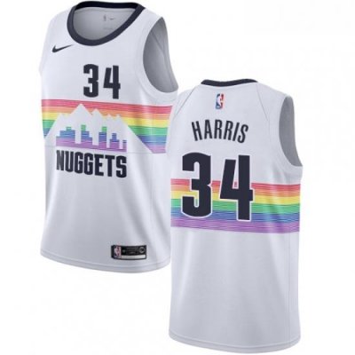 Youth Nike Denver Nuggets 34 Devin Harris Swingman White NBA Jersey City Edition