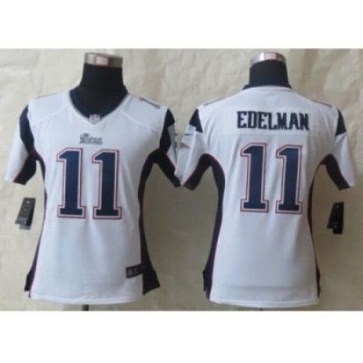 Women Nike New England Patriots #11 Edelman white Jerseys