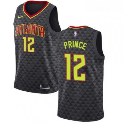 Womens Nike Atlanta Hawks 12 Taurean Prince Swingman Black Road NBA Jersey Icon Edition