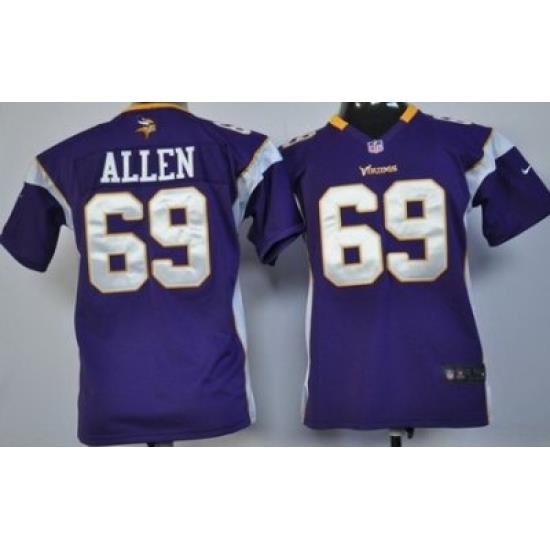 Youth Nike Minnesota Vikings 69# Jared Allen Purple Nike NFL Jerseys