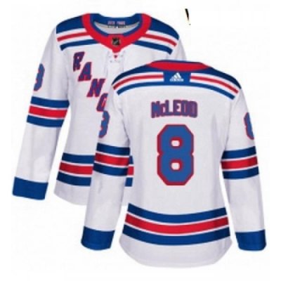 Womens Adidas New York Rangers 8 Cody McLeod Authentic White Away NHL Jersey