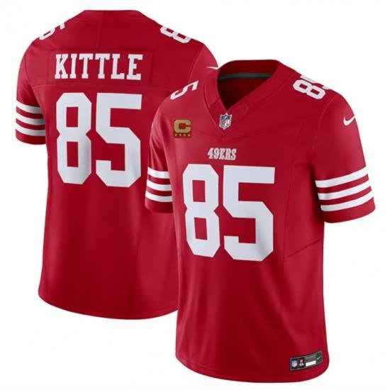 Men San Francisco 49ers 85 George Kittle Red 2023 F U S E  With 4 Star C Patch Vapor Untouchable Limited Stitched Football Jersey