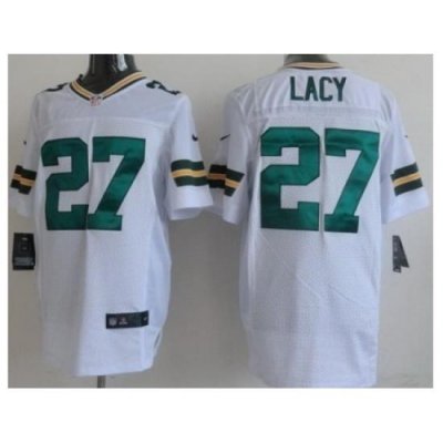 Nike Green Bay Packers 27 Eddie Lacy White Elite NFL Jersey