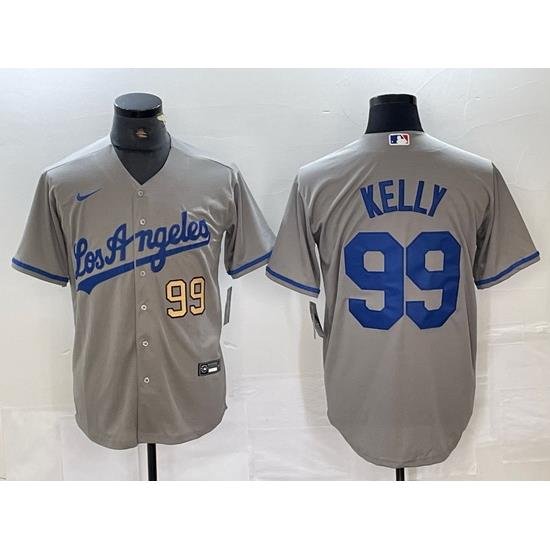 Men Los Angeles Dodgers 99 Joe Kelly Grey Stitched Jersey 6