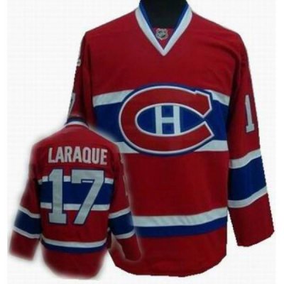 Hockey Montreal Canadiens #17 Georges Laraque Stitched Replithentic Red Jersey