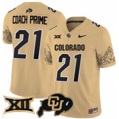 Men Colorado Buffaloes #21 Coach Prime Gold Vapor Limited Stitched Football Jersey