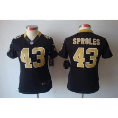 Women Nike NeW Orleans Saints 43# Sproles Black[Women's NIKE LIMITED Jersey]