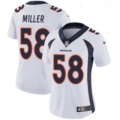 Womens Nike Denver Broncos 58 Von Miller White Vapor Untouchable Limited Player NFL Jersey