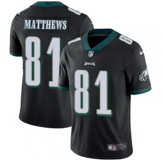 Nike Eagles #81 Jordan Matthews Black Alternate Youth Stitched NFL Vapor Untouchable Limited Jersey