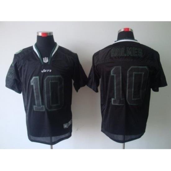 Nike New York Jets 10 Santonio Holmes Black Elite Lights Out NFL Jersey