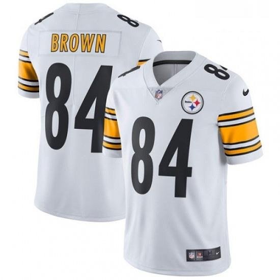 Mens Nike Pittsburgh Steelers 84 Antonio Brown White Vapor Untouchable Limited Player NFL Jersey