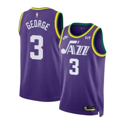 Men Utah Jazz 3 Keyonte George Purple 2023 Classic Edition Stitched Basketball Jersey