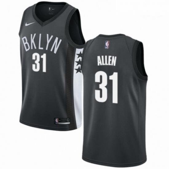 Mens Nike Brooklyn Nets 31 Jarrett Allen Authentic Gray NBA Jersey Statement Edition